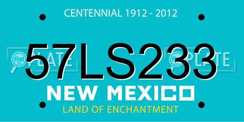 57LS233 New Mexico License Plate