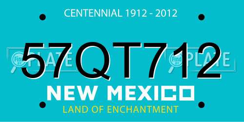 57QT712 New Mexico License Plate