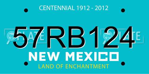 57RB124 New Mexico License Plate