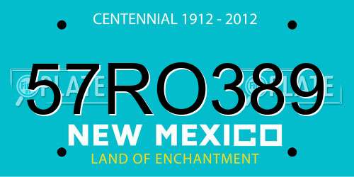 57RO389 New Mexico License Plate