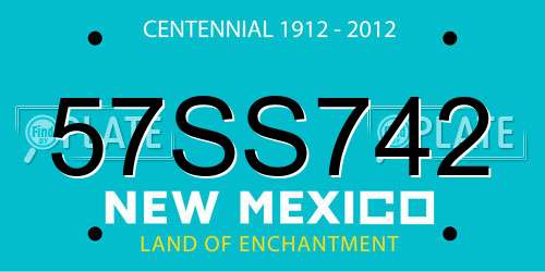 57SS742 New Mexico License Plate