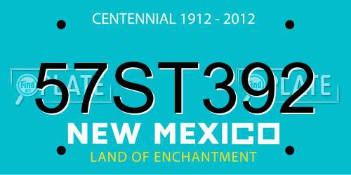 57ST392 New Mexico License Plate
