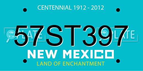 57ST397 New Mexico License Plate