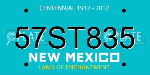 57ST835 New Mexico License Plate