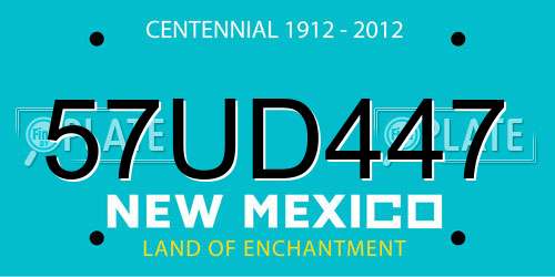 57UD447 New Mexico License Plate