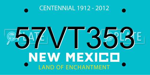 57VT353 New Mexico License Plate