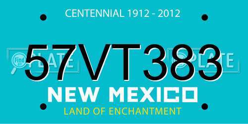 57VT383 New Mexico License Plate