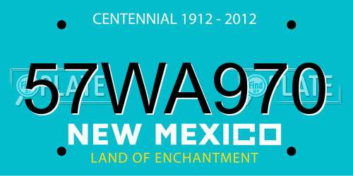57WA970 New Mexico License Plate