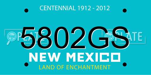5802GS New Mexico License Plate