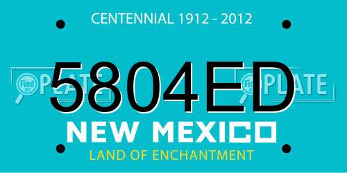 5804ED New Mexico License Plate