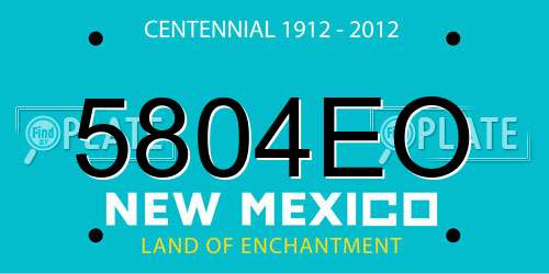 5804EO New Mexico License Plate