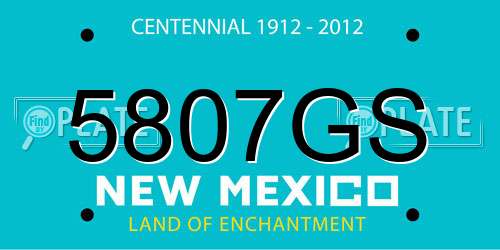 5807GS New Mexico License Plate