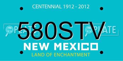 580STV New Mexico License Plate