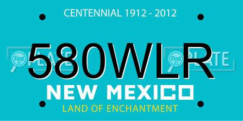 580WLR New Mexico License Plate