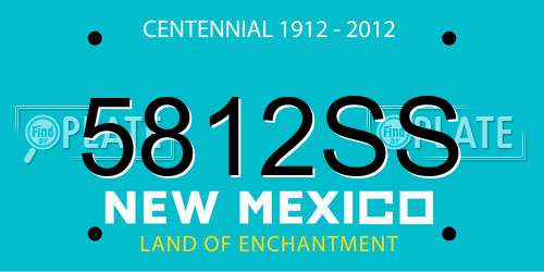 5812SS New Mexico License Plate