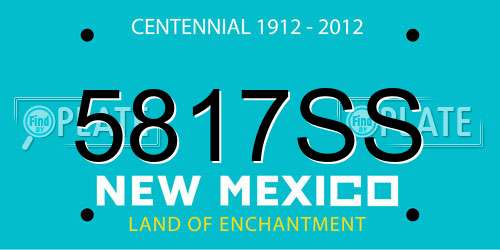5817SS New Mexico License Plate