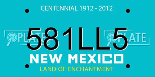 581LL5 New Mexico License Plate