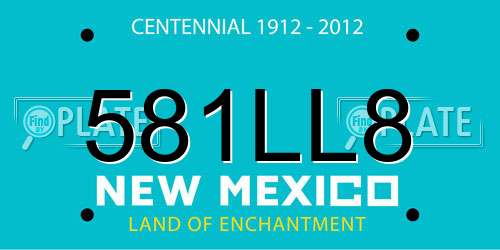 581LL8 New Mexico License Plate
