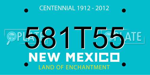 581T55 New Mexico License Plate