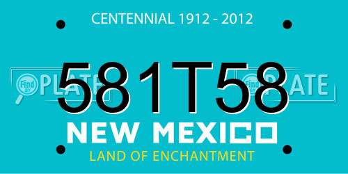 581T58 New Mexico License Plate