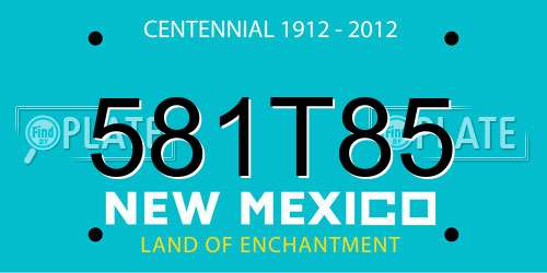 581T85 New Mexico License Plate