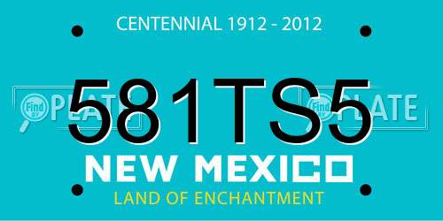 581TS5 New Mexico License Plate