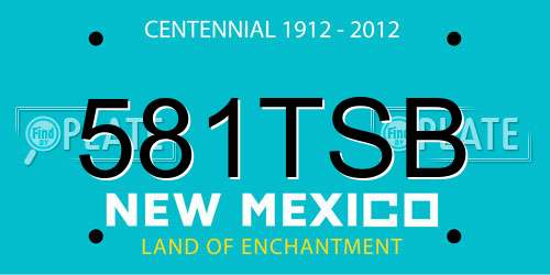 581TSB New Mexico License Plate