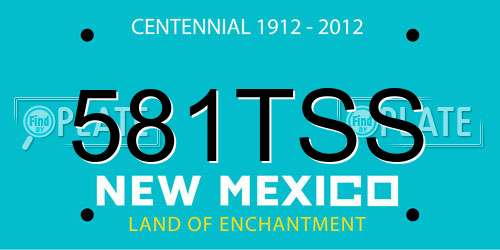 581TSS New Mexico License Plate