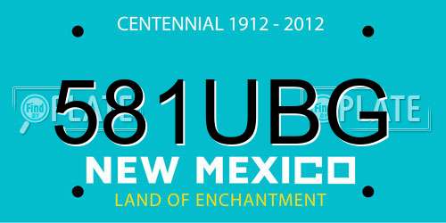 581UBG New Mexico License Plate