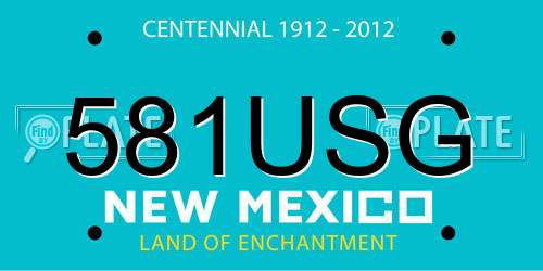 581USG New Mexico License Plate