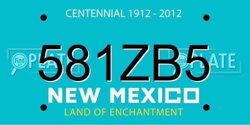 581ZB5 New Mexico License Plate