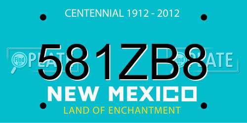 581ZB8 New Mexico License Plate