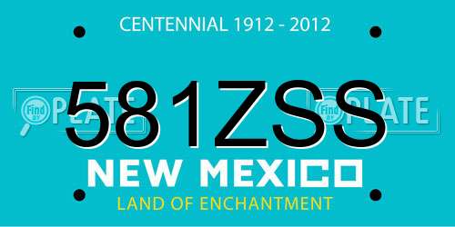 581ZSS New Mexico License Plate