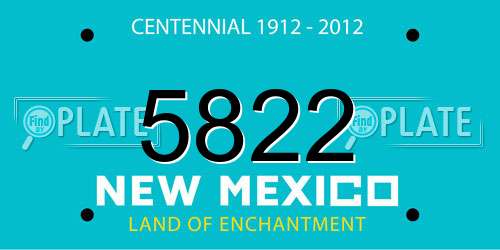 5822 New Mexico License Plate