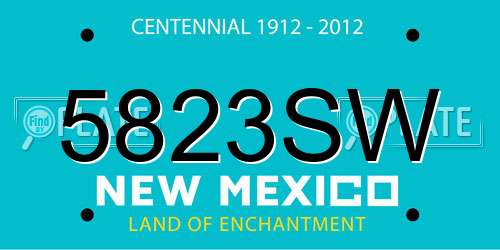 5823SW New Mexico License Plate