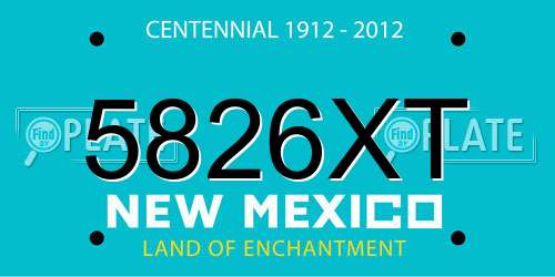 5826XT New Mexico License Plate