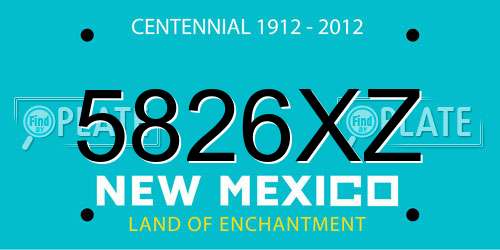 5826XZ New Mexico License Plate