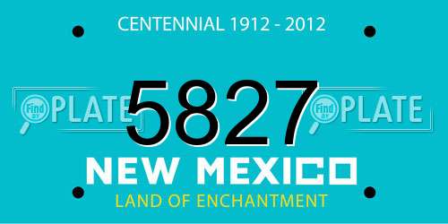 5827 New Mexico License Plate