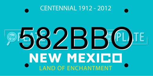 582BBO New Mexico License Plate