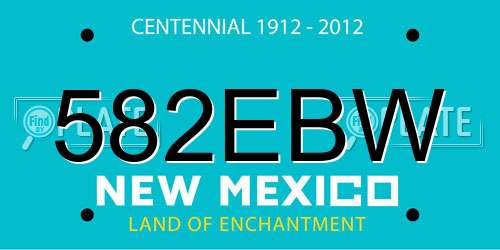 582EBW New Mexico License Plate