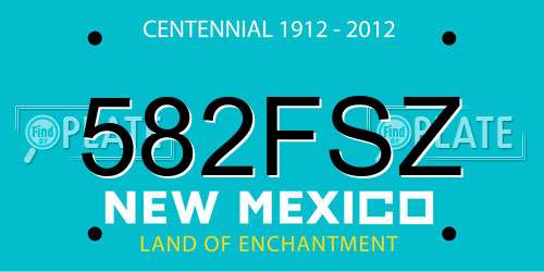 582FSZ New Mexico License Plate