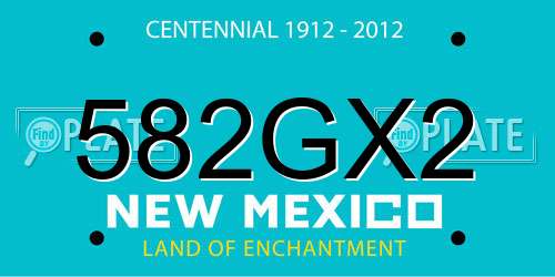 582GX2 New Mexico License Plate