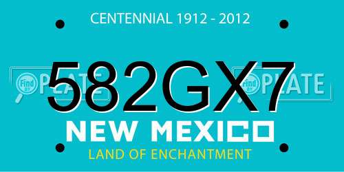 582GX7 New Mexico License Plate