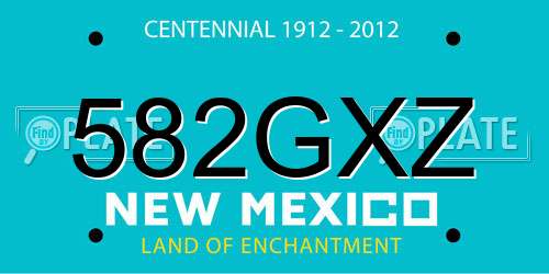 582GXZ New Mexico License Plate