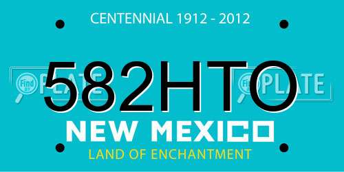 582HTO New Mexico License Plate