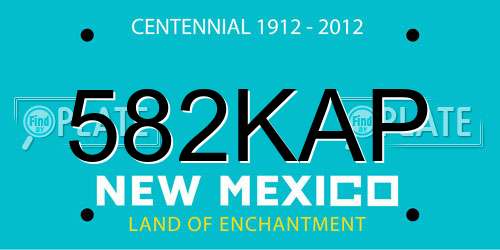 582KAP New Mexico License Plate