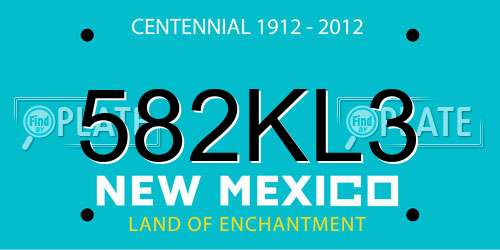 582KL3 New Mexico License Plate