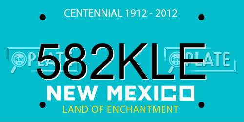 582KLE New Mexico License Plate
