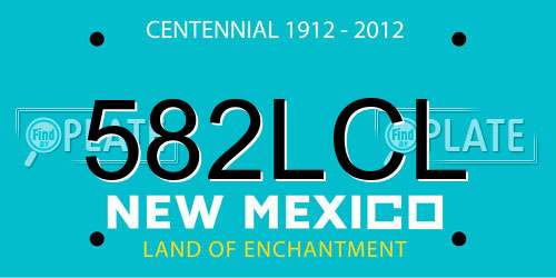 582LCL New Mexico License Plate