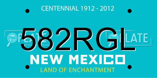 582RGL New Mexico License Plate